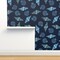 Blue Shells Coastal Seashells Under The Sea Beach Ocean Nautical Custom Removable Wallpaper by Spoonflower Peel & Stick Wallpaper 2FT Wide